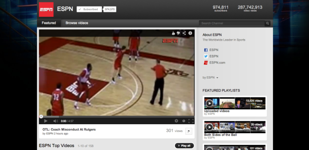ESPN's YouTube channel.